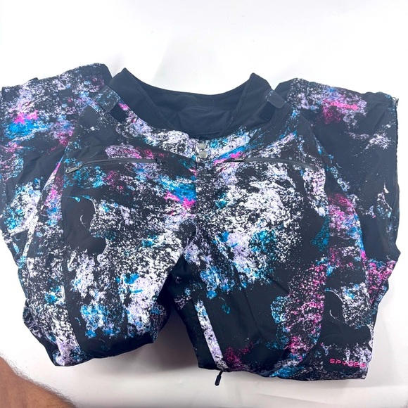 Spyder Echo Gtx GoreTex Black and Pink Ski Pants with Artistic Design - Picture 4 of 11